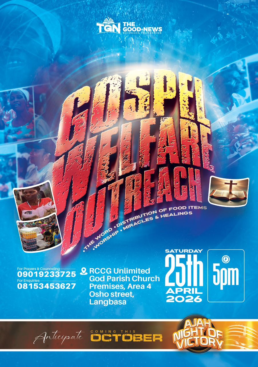 Gospel & Welfare Outreach — RCCG Langbasa flyer
